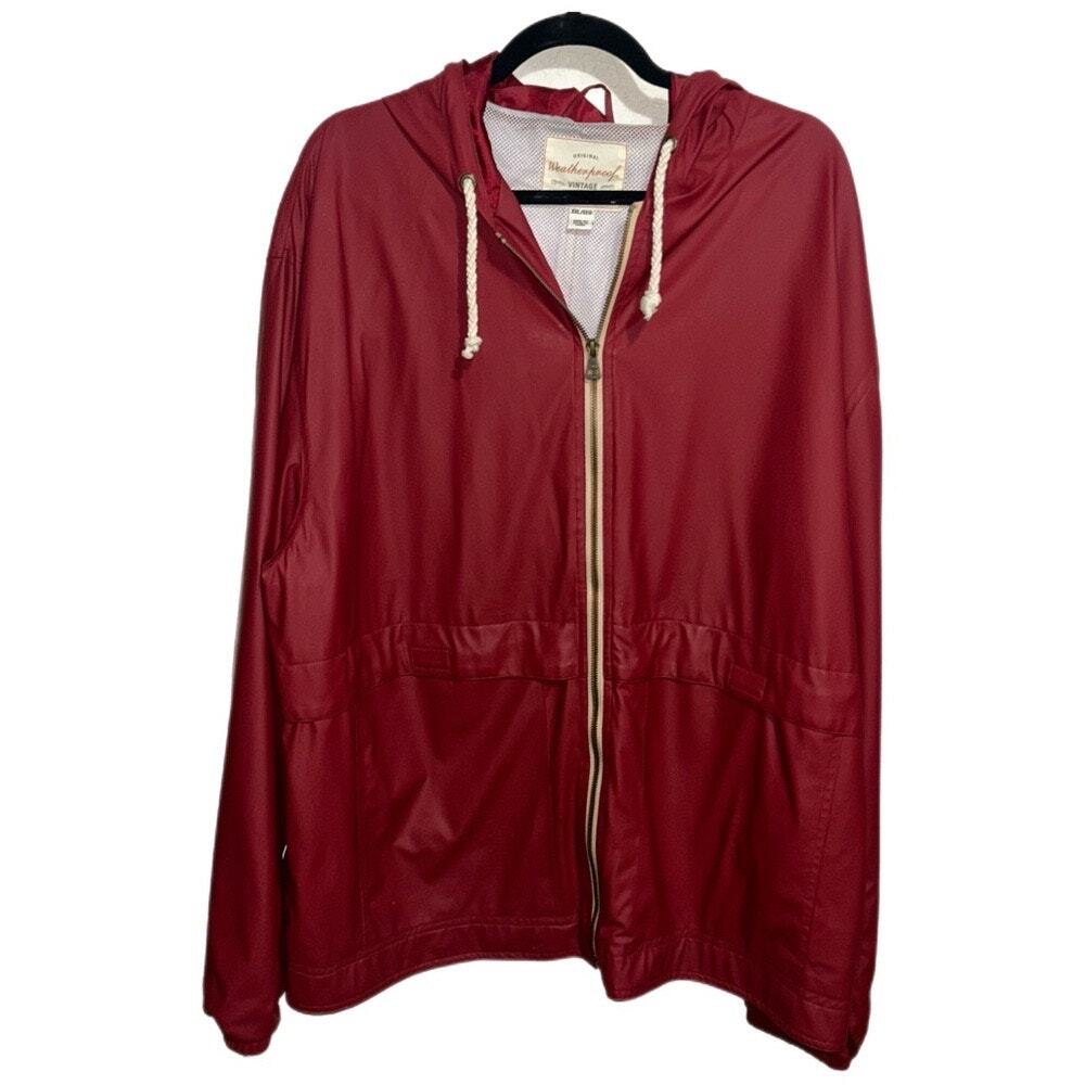 Original Vintage Weatherproof Hooded Rain Jacket Men’s Size XXL Red no
